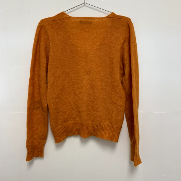Bianco & Blu Wool Mohair Blend Long Sleeve Knit Sweater Italy Orange Size Medium - Picture 4 of 7